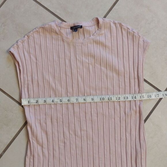 Eileen Fisher light pink stretchy Tencel ribbed knit shirt size XS - Picture 4 of 10